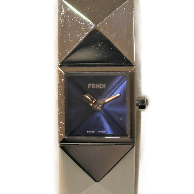 Fendi Orology Bangle Watch Stainless Steel Navy Blue